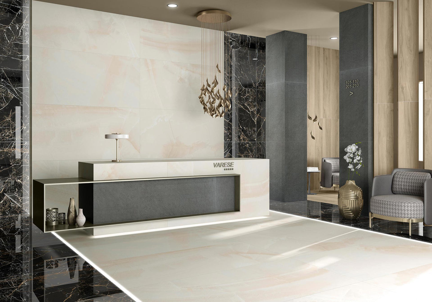 Varese Champagne Marble Look Porcelain Tile