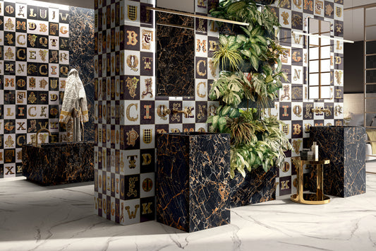 Versace Manifesto Lettering Iconic Look Porcelain Tile