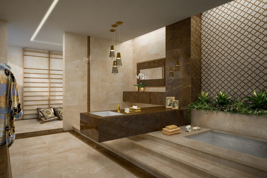 Versace Emote Crema Marfil Stone Look Porcelain Tile