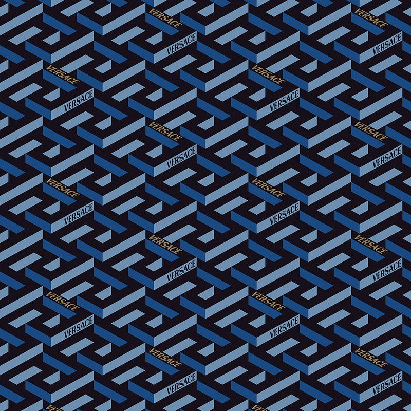 Versace Manifesto La Greca Maxi Blue Iconic Look Porcelain Tile