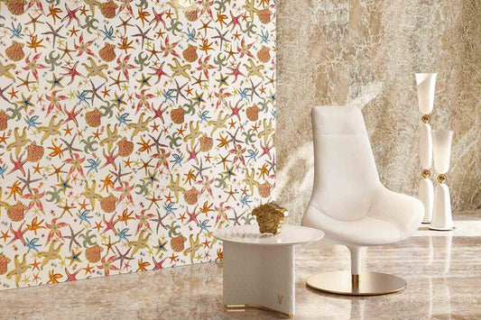 Versace Gemstones Cristallo Miele/megabarocco/foulard Stone Look Porcelain Tile
