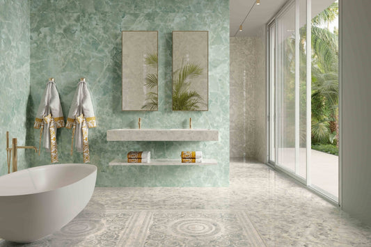 Versace GemStones Onyx Green Stone Look Porcelain Tile