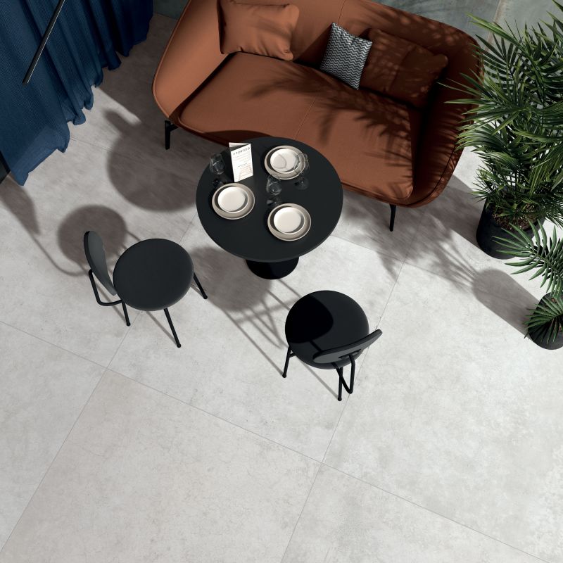 Hyper White Concrete Look Porcelain Tile