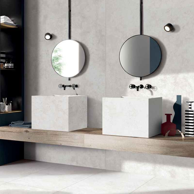 Hyper White Concrete Look Porcelain Tile