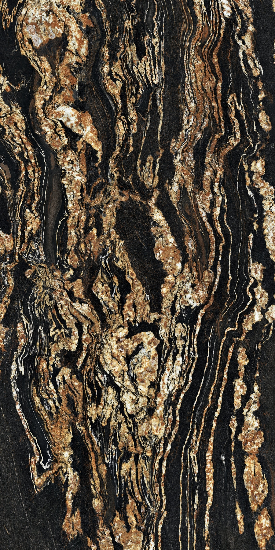 Porceluxe Black Taurus Lux Marble Look Porcelain Slab