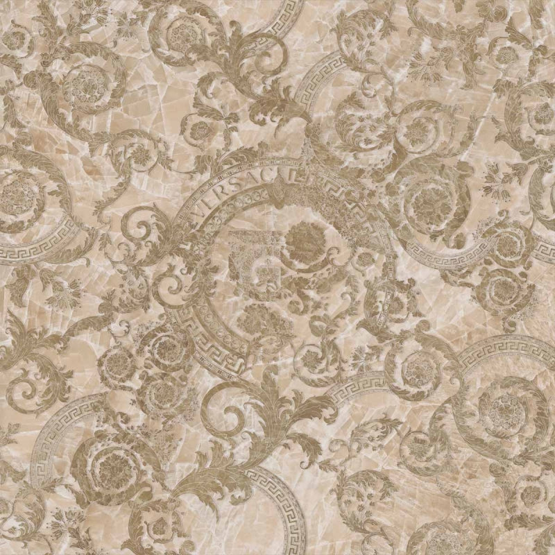 Versace Gemstones Cristallo Miele/megabarocco/foulard Stone Look Porcelain Tile