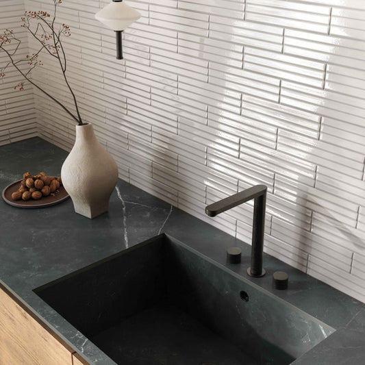 Flow White Decorative Tile