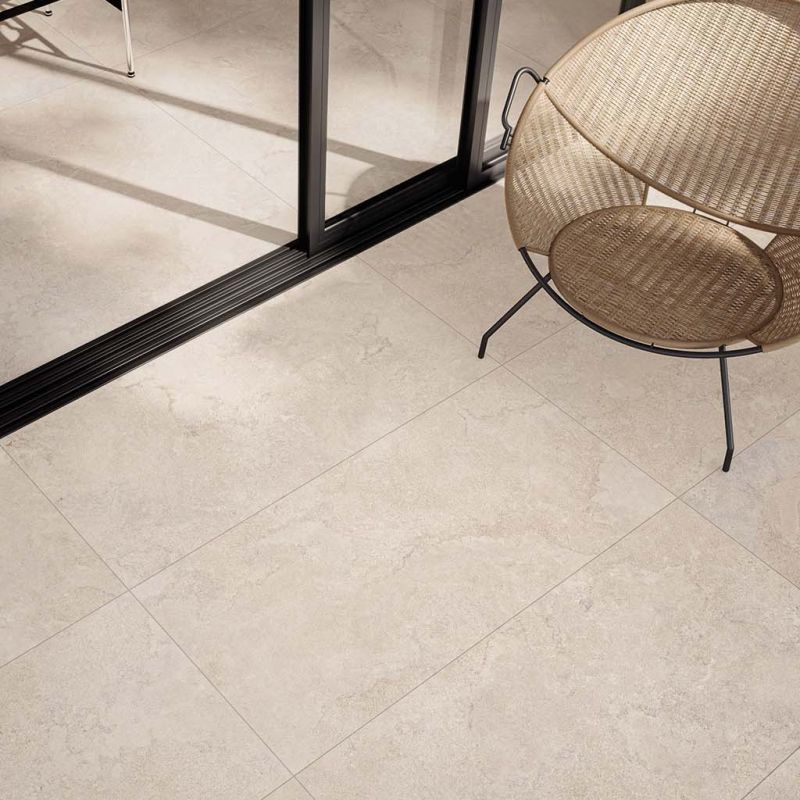 Double Plain Beige Natural Stone Porcelain Tile