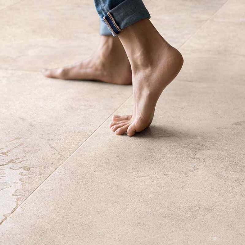 Double Plain Beige Natural Stone Porcelain Tile