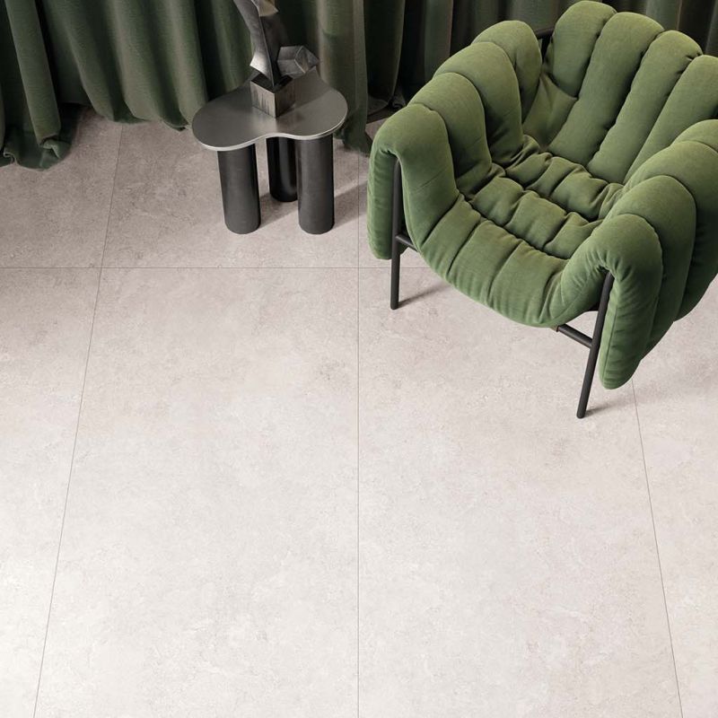 Double Plain White Natural Stone Porcelain Tile