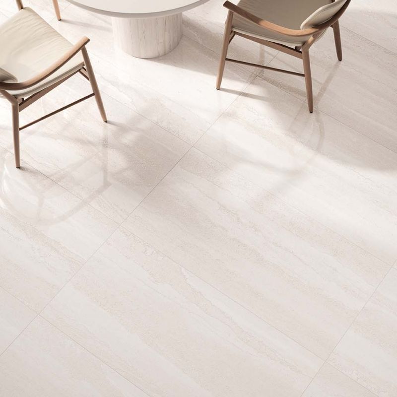 Double Linear White Natural Stone Porcelain Tile