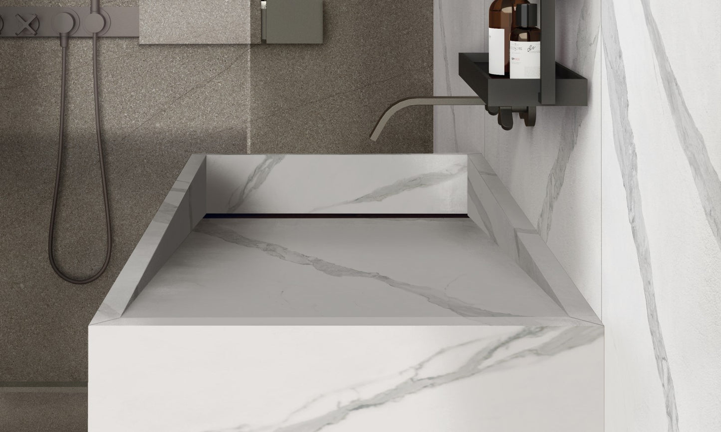 Porceluxe Statuario Select 3D Marble Look Porcelain Slab