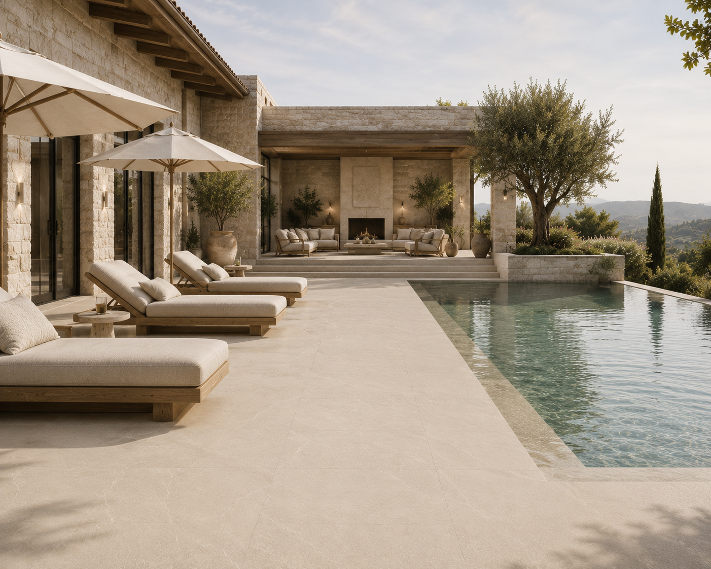 Mythe Cream Natural Stone Porcelain Tile
