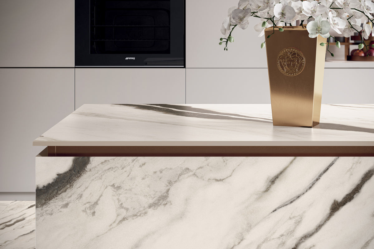 Versace Maximvs Panda White Marble Look Porcelain Tile