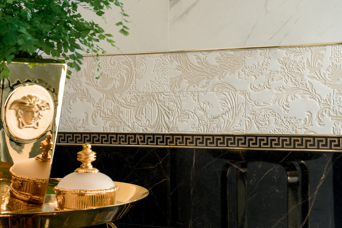 Versace Marble Bianco Marble Look Porcelain Tile