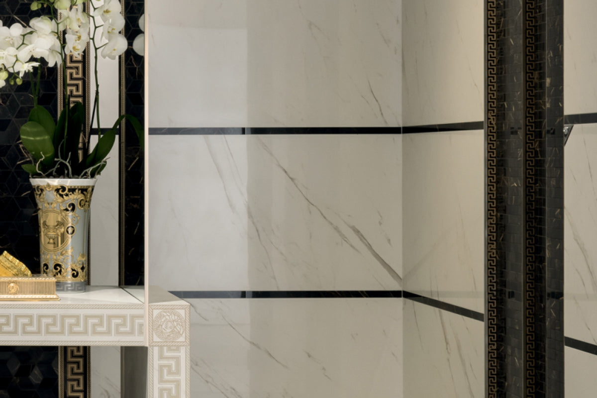 Versace Marble Bianco Marble Look Porcelain Tile