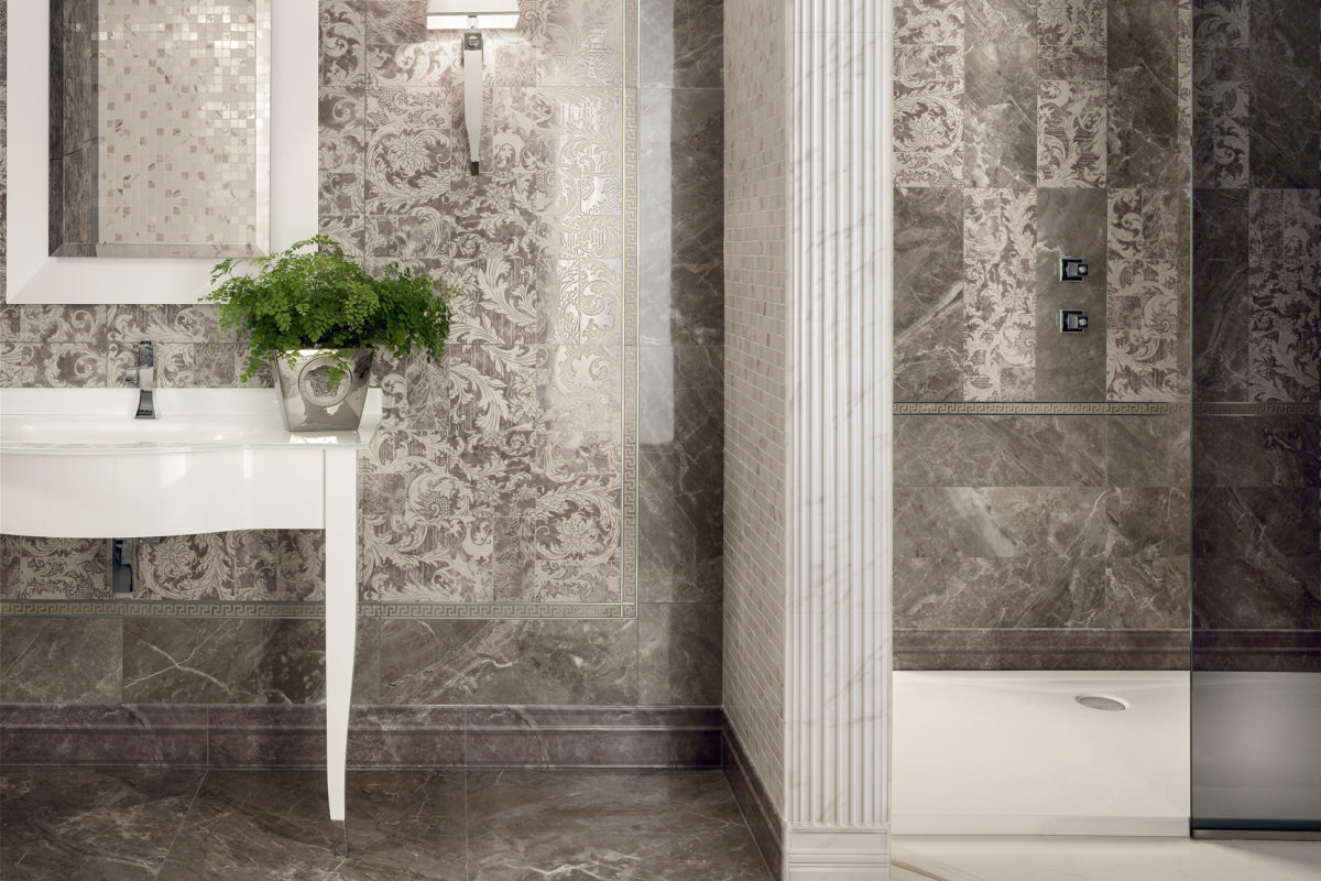 Versace Marble Grigio Marble Look Porcelain Tile
