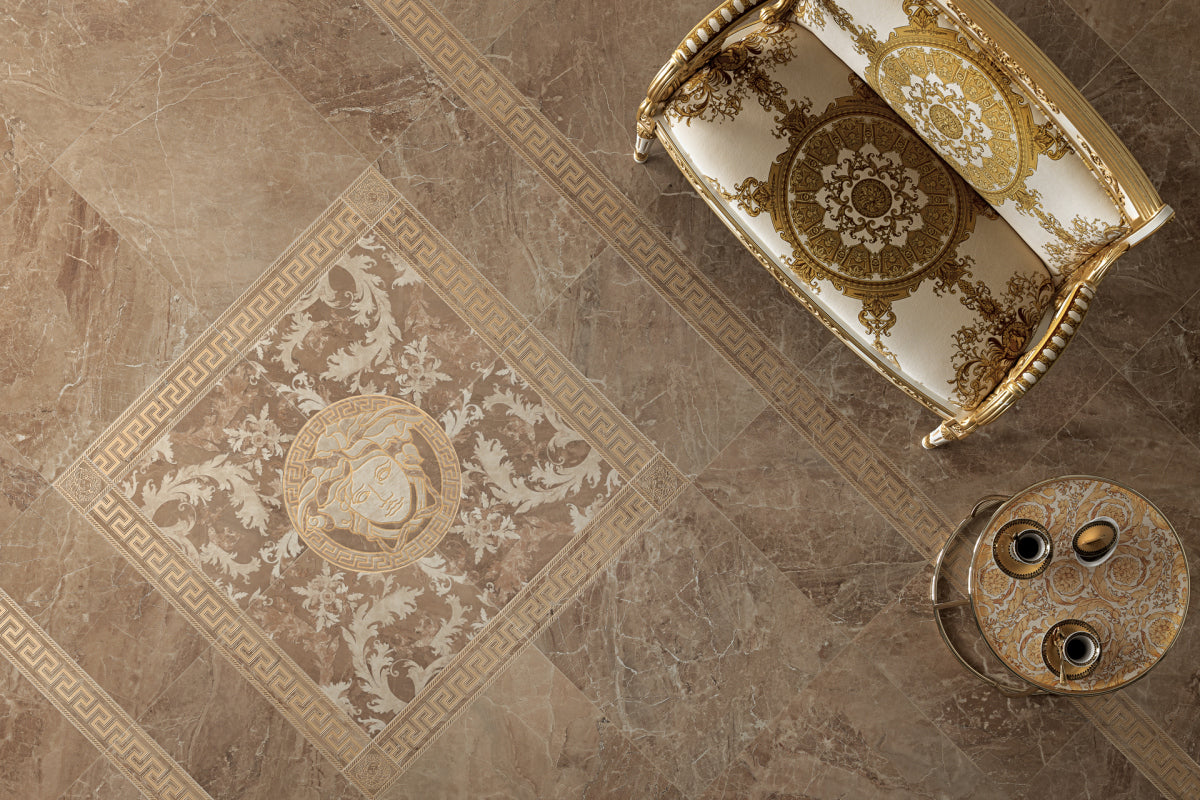 Versace Marble Marrone Marble Look Porcelain Tile