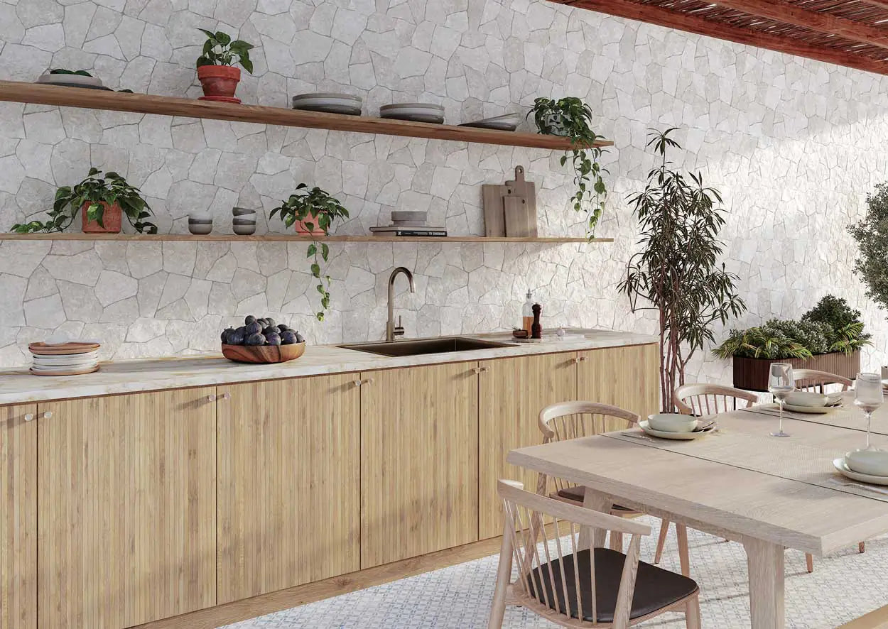 Andes White - Crazy Pave Porcelain Tile