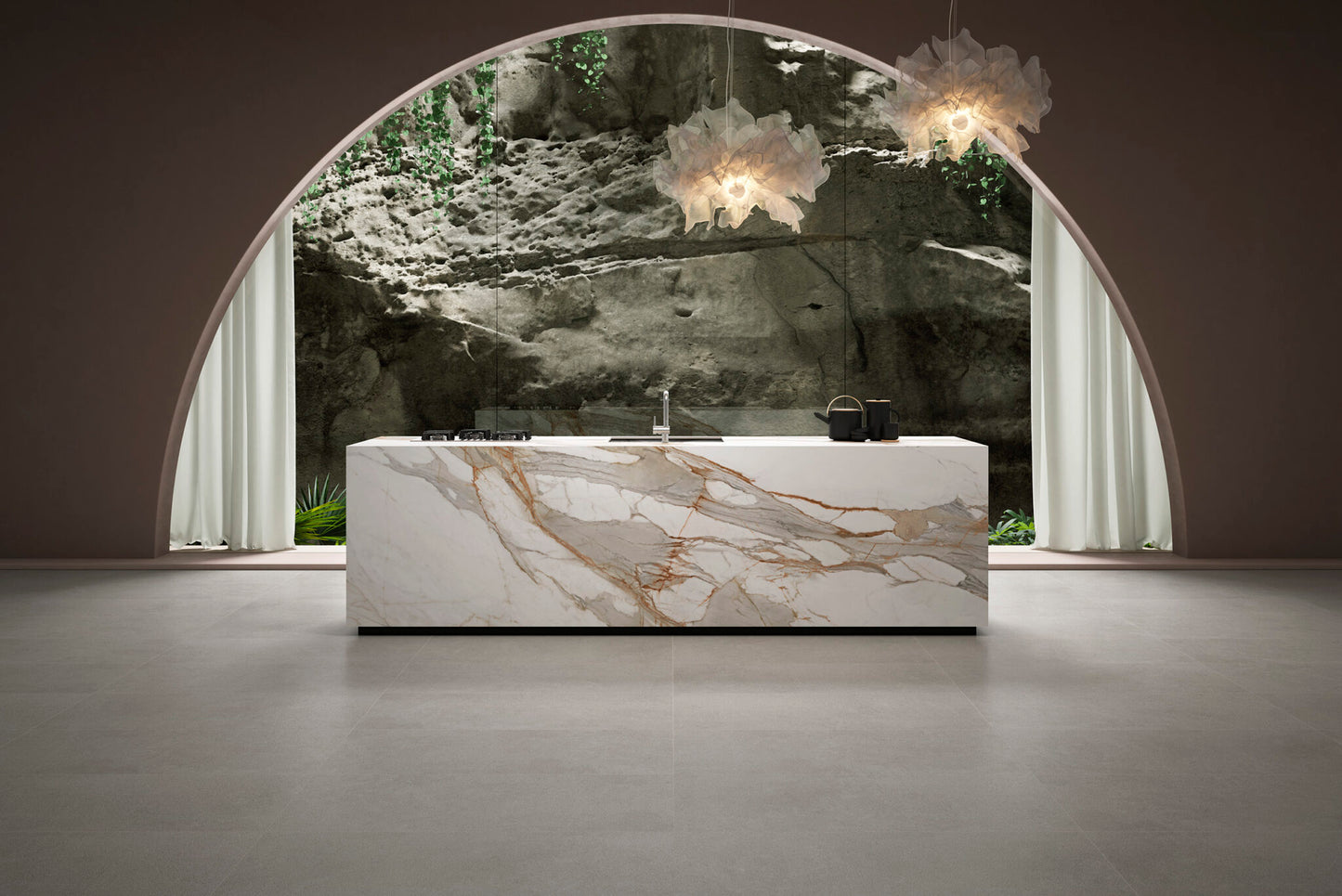 Porceluxe Macchia Vecchia Gold Marble Look Porcelain Slab
