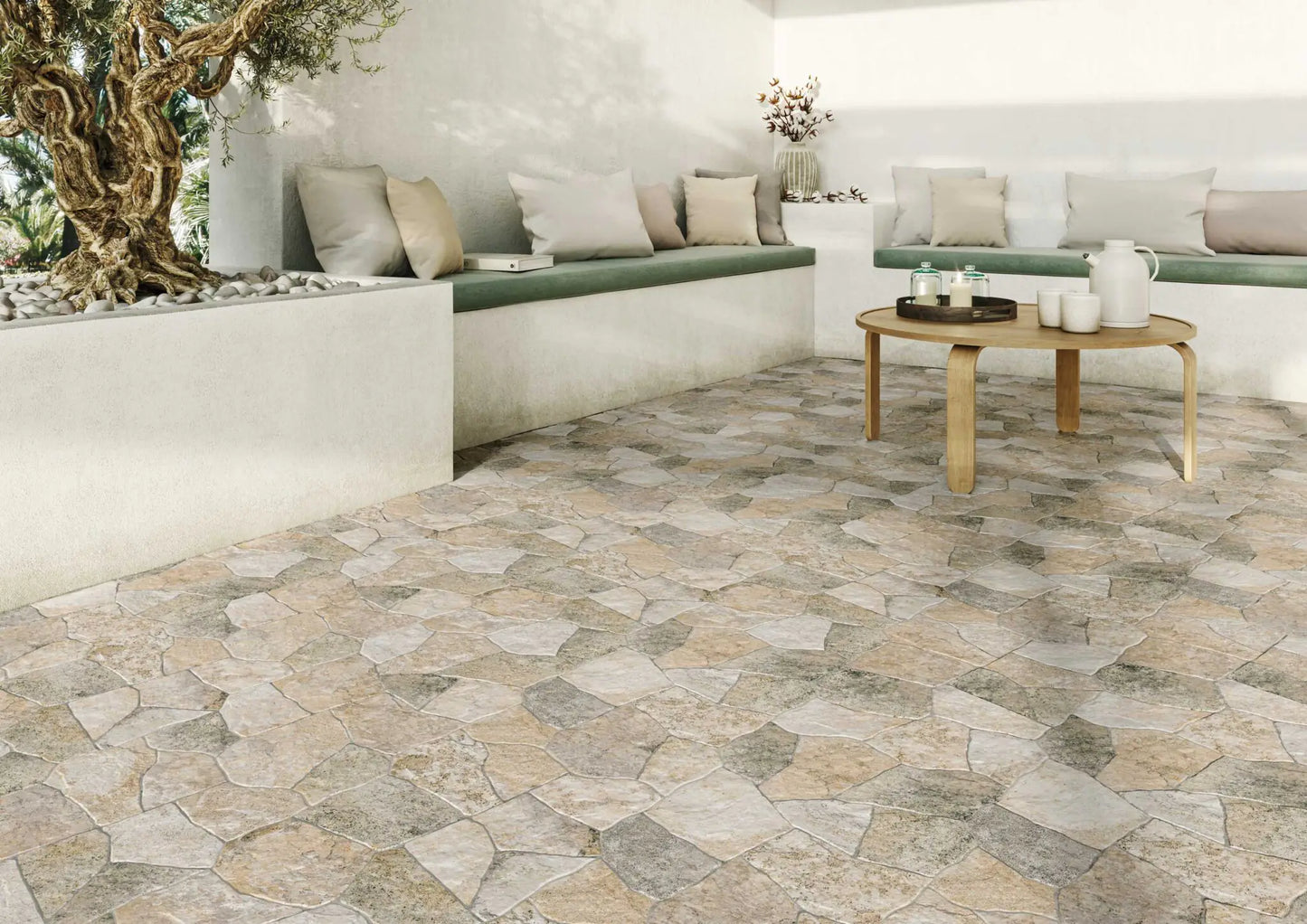 Arkansas Beige - Crazy Pave Porcelain Tile