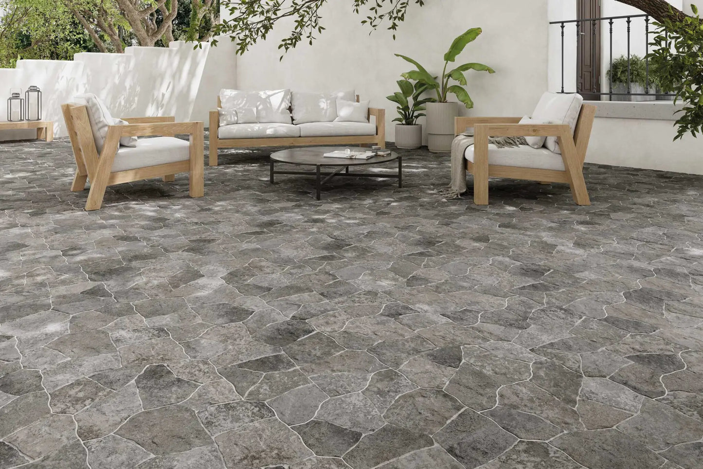 Arkansas Charcoal - Crazy Pave Porcelain Tile