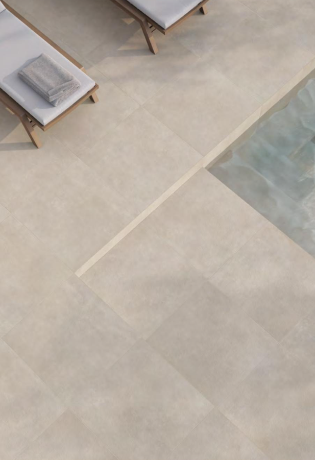 Cementi White Concrete Look Porcelain Tile