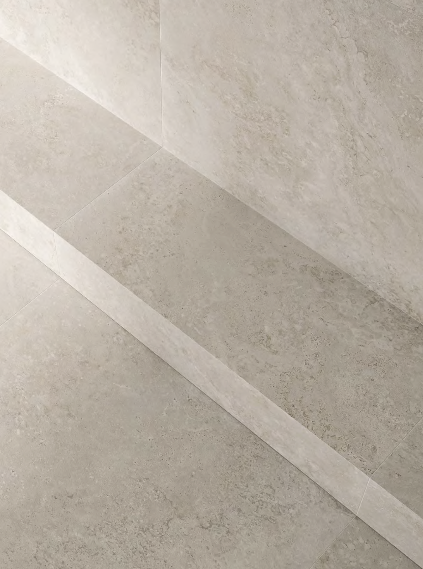Travertini Grigio Cross Cut Natural Stone Porcelain Tile