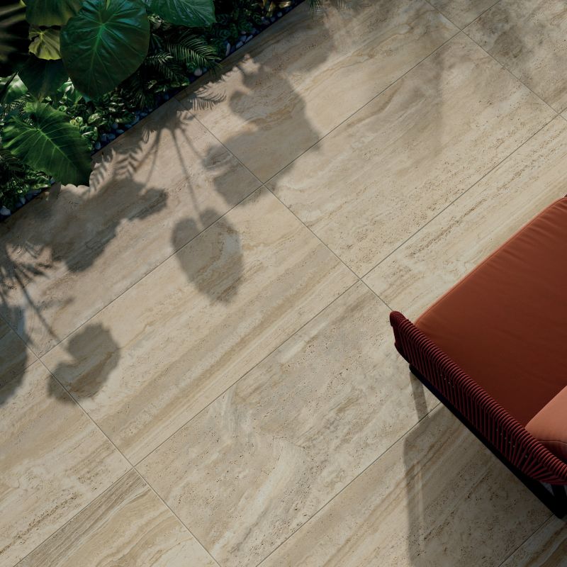Navona Honey Vein Cut Natural Stone Porcelain Tile
