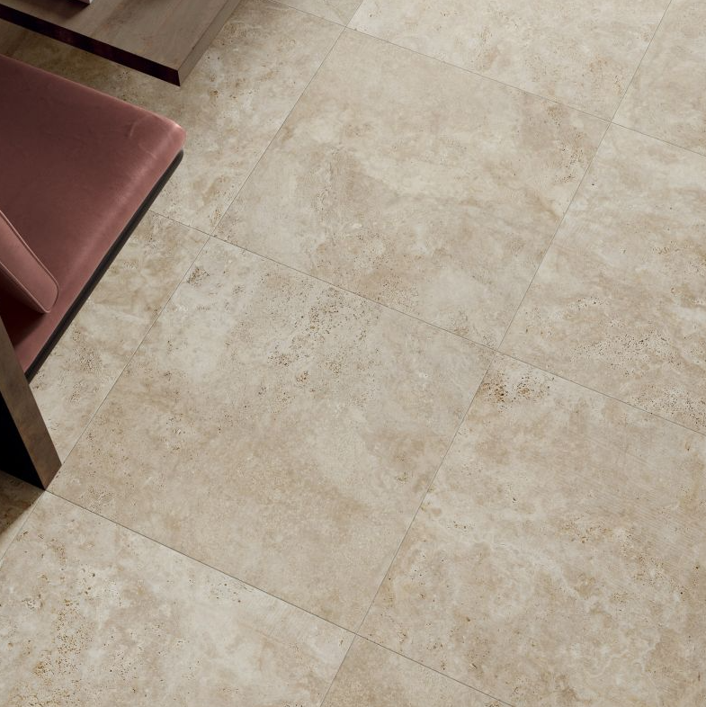 Navona Honey Cross Cut Natural Stone Porcelain Tile