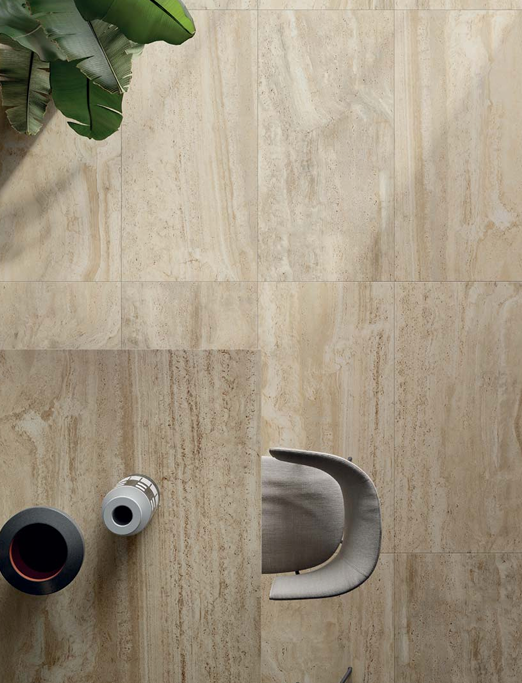 Navona Honey Vein Cut Natural Stone Porcelain Tile