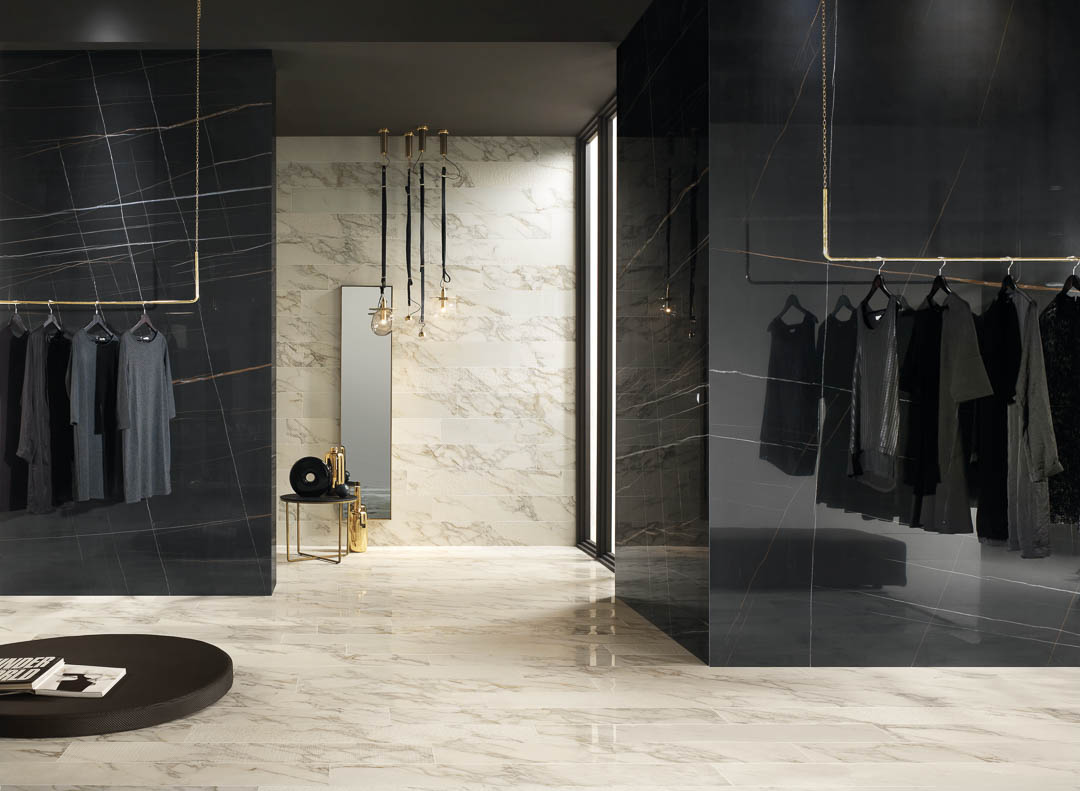 Porceluxe Sahara Noir Marble Look Porcelain Slab