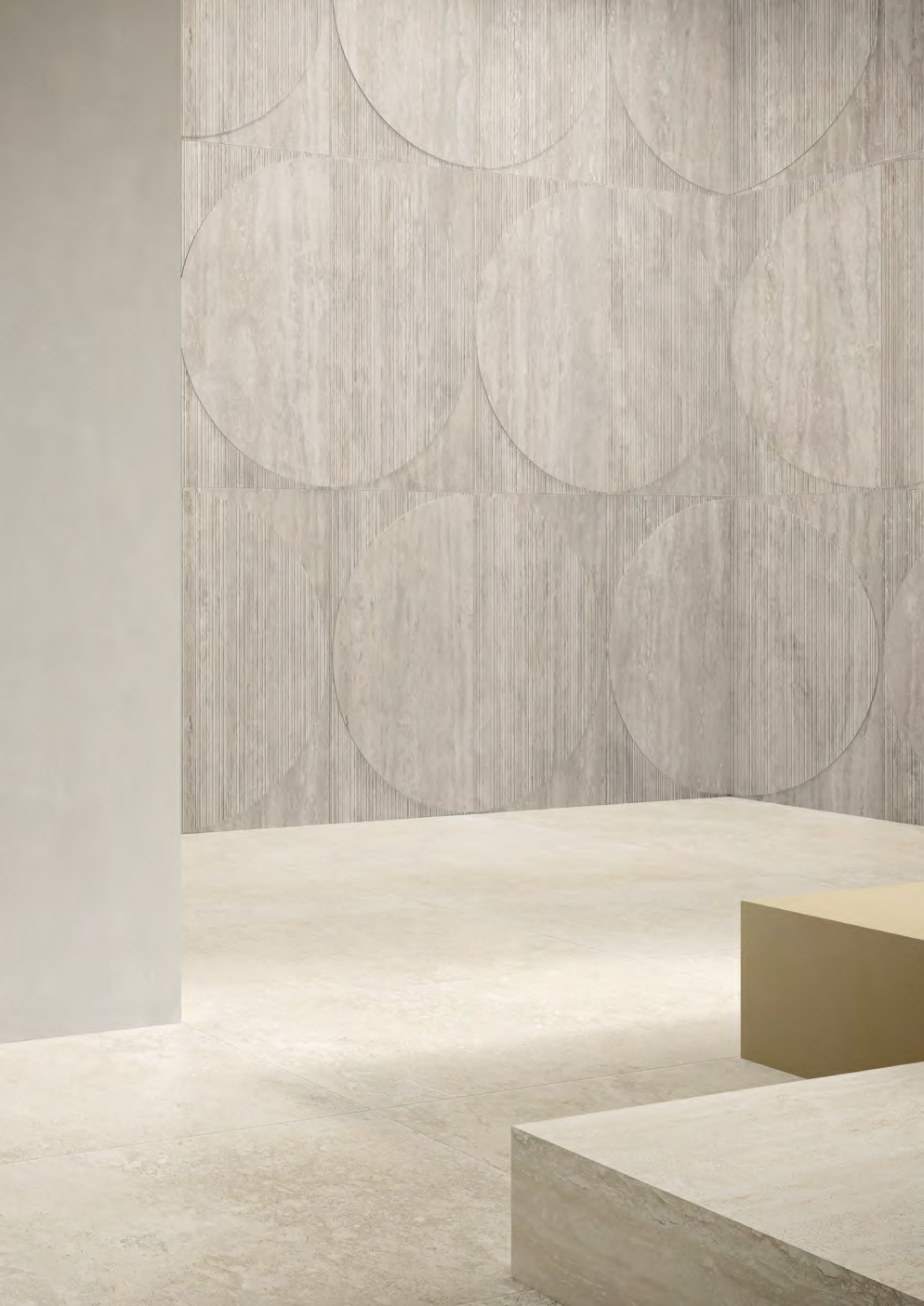 Travertini Bianco Cross Cut Natural Stone Porcelain Tile