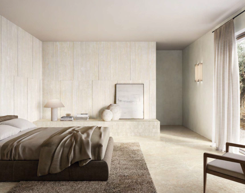Travertini Beige Cross Cut Natural Stone Porcelain Tile