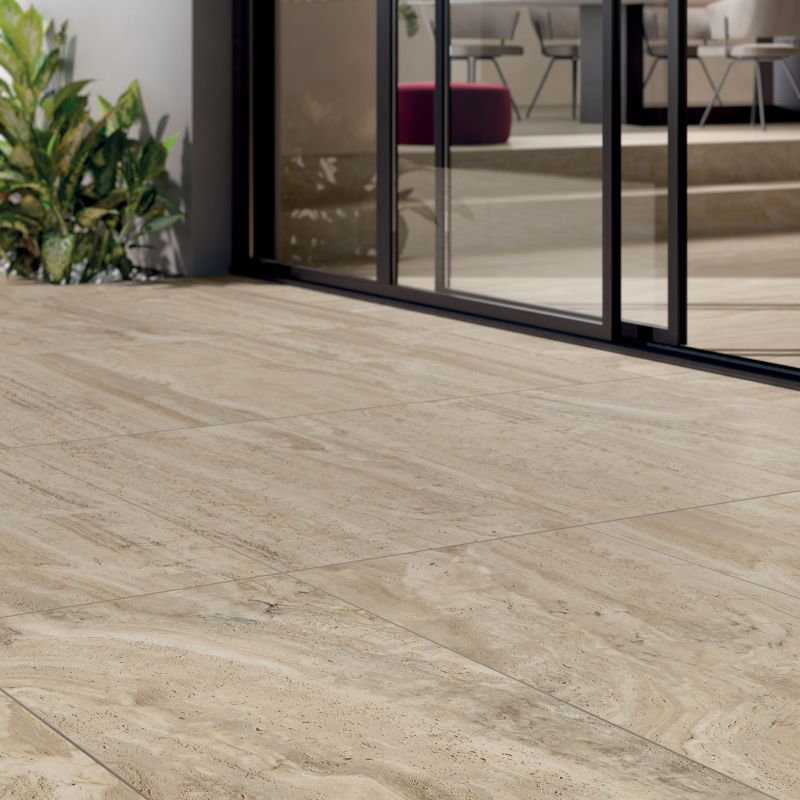 Navona Honey Vein Cut Natural Stone Porcelain Tile
