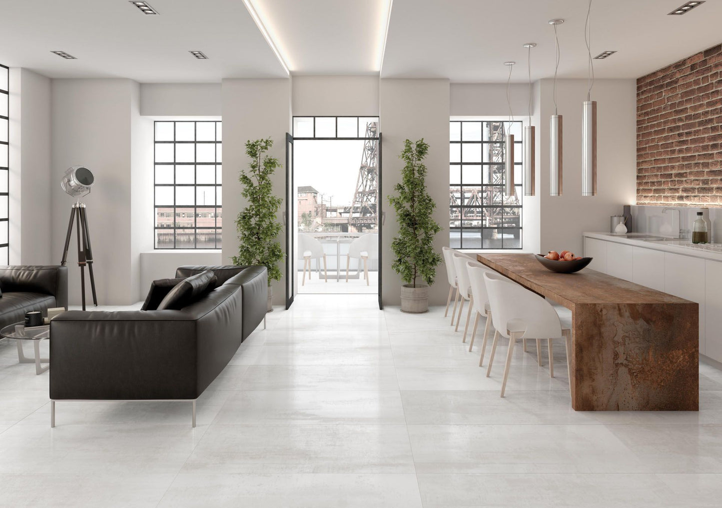 Corten Blanco Metal Look Porcelain Tile