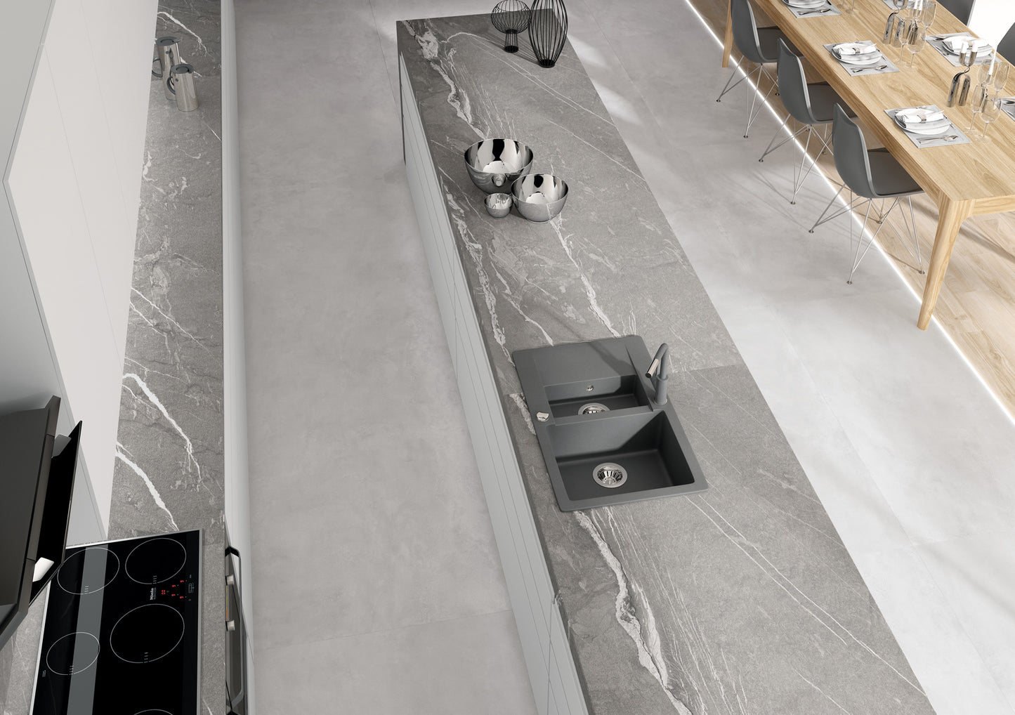Porceluxe Cardoso Grey Marble Look Porcelain Slab
