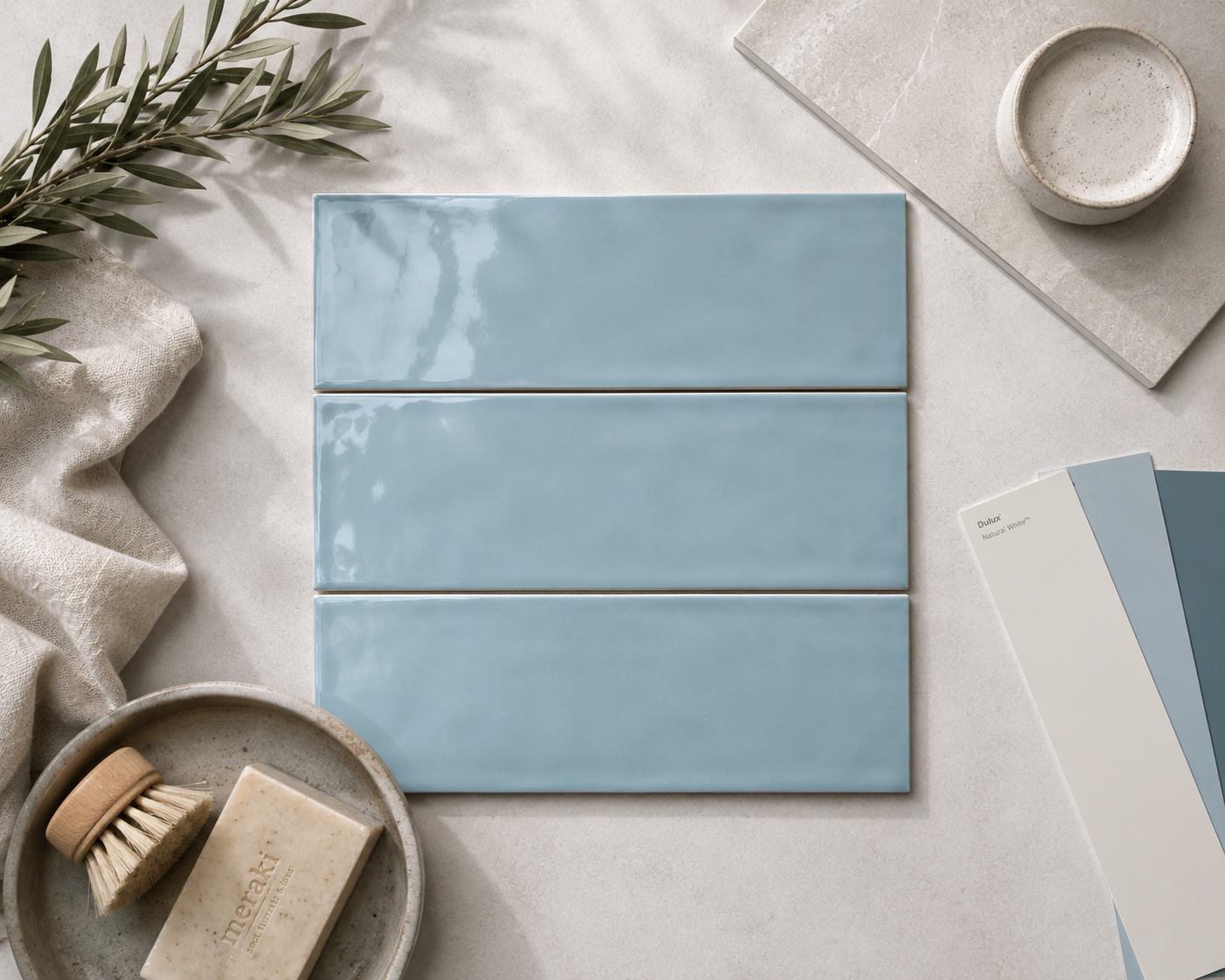 Acuarela Teal Decorative Tile