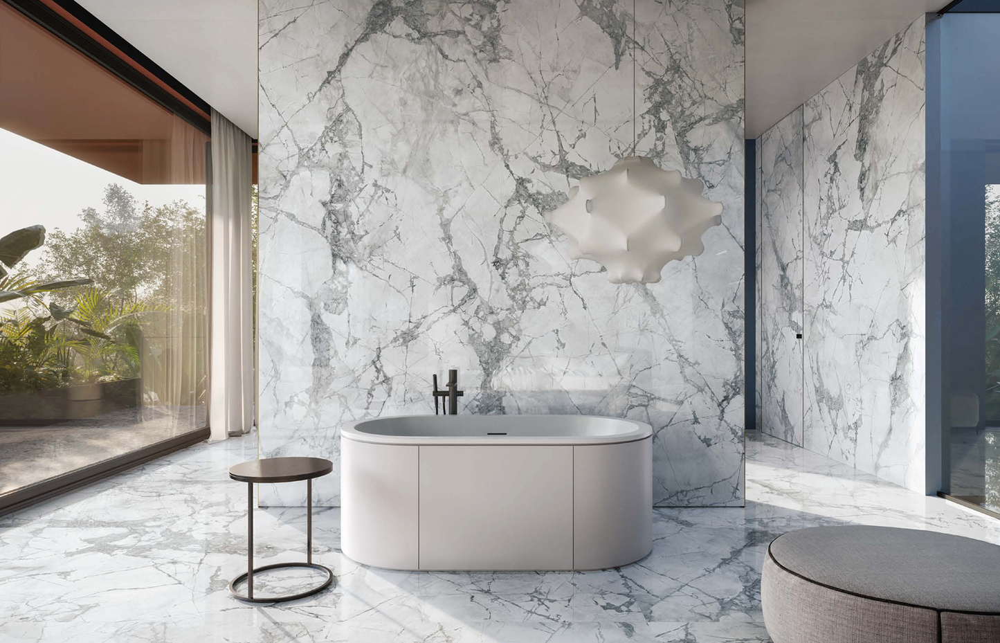 Charm Experience Invisible Grey Marble Look Porcelain Tile