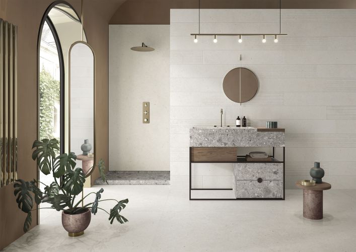 Silver Grain White Concrete Look Porcelain Tile