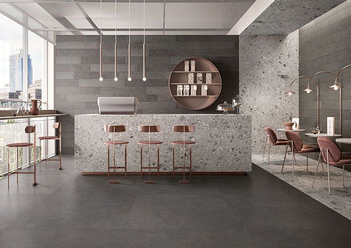 Silver Grain Dark Concrete Look Porcelain Tile