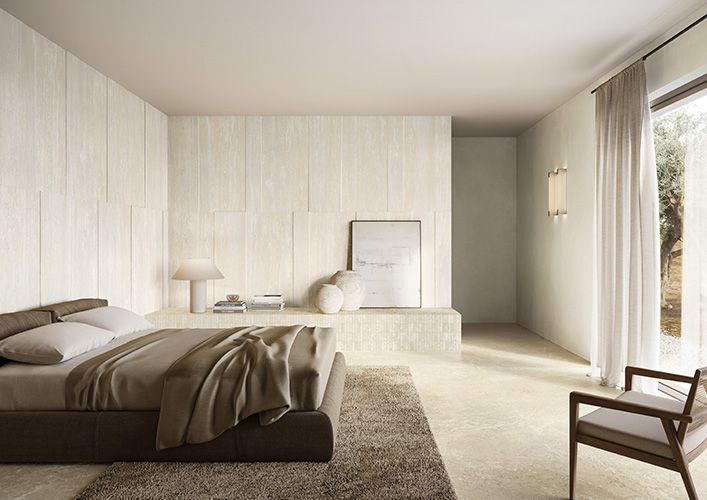 Travertini Bianco Vein Cut Natural Stone Porcelain Tile