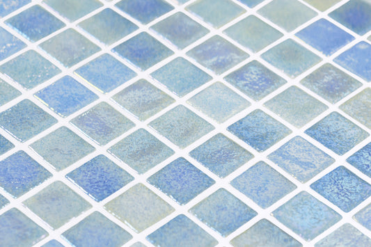 Aqualuxe Opalescent Azul Celeste Mosaic Tile