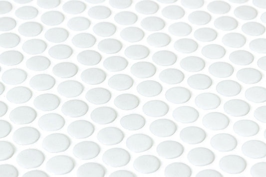 Aqualuxe Penny White Matte Mosaic Tile