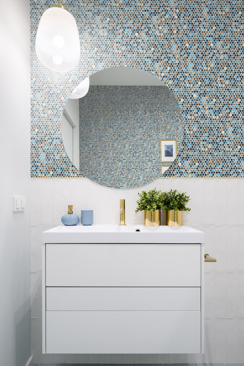 Aqualuxe Penny Print Mosaic Tile