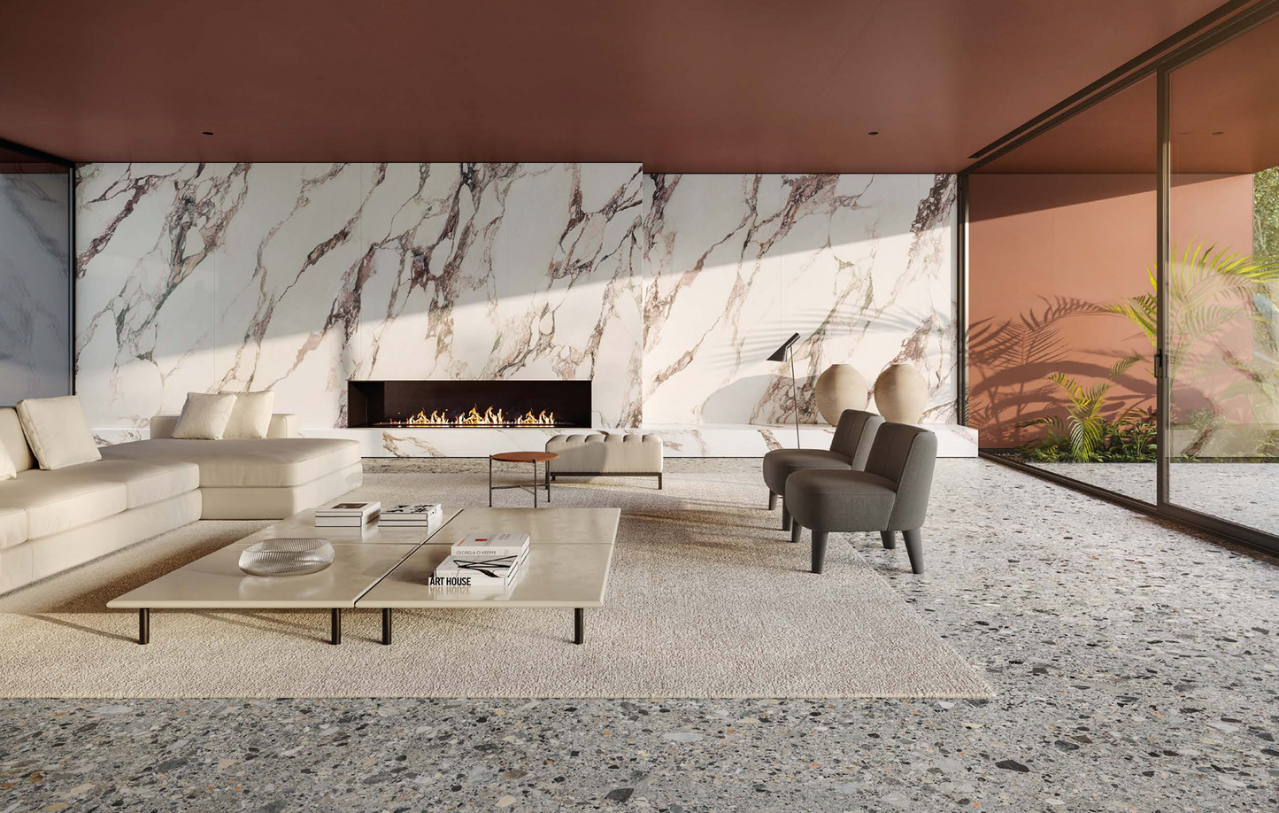 Charm Experience Calacatta Pink Marble Look Porcelain Tile