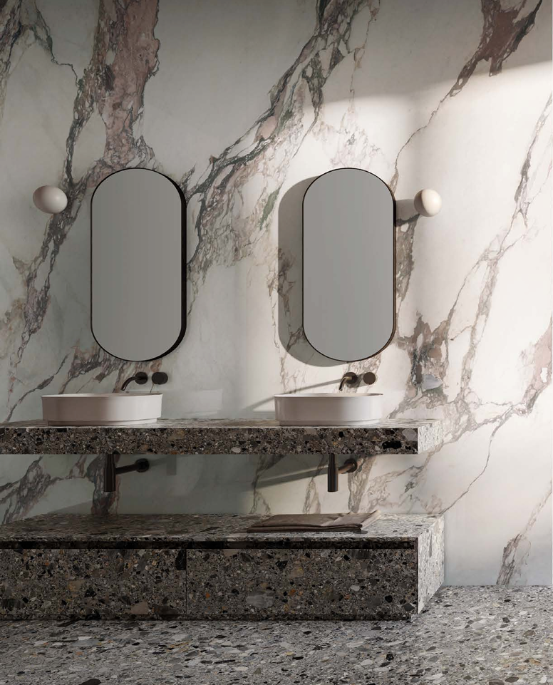 Charm Experience Calacatta Pink Marble Look Porcelain Tile