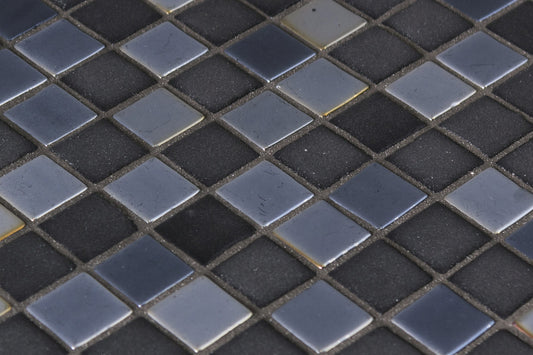 Aqualuxe Opalo Negro Stoneglass Mosaic Tile