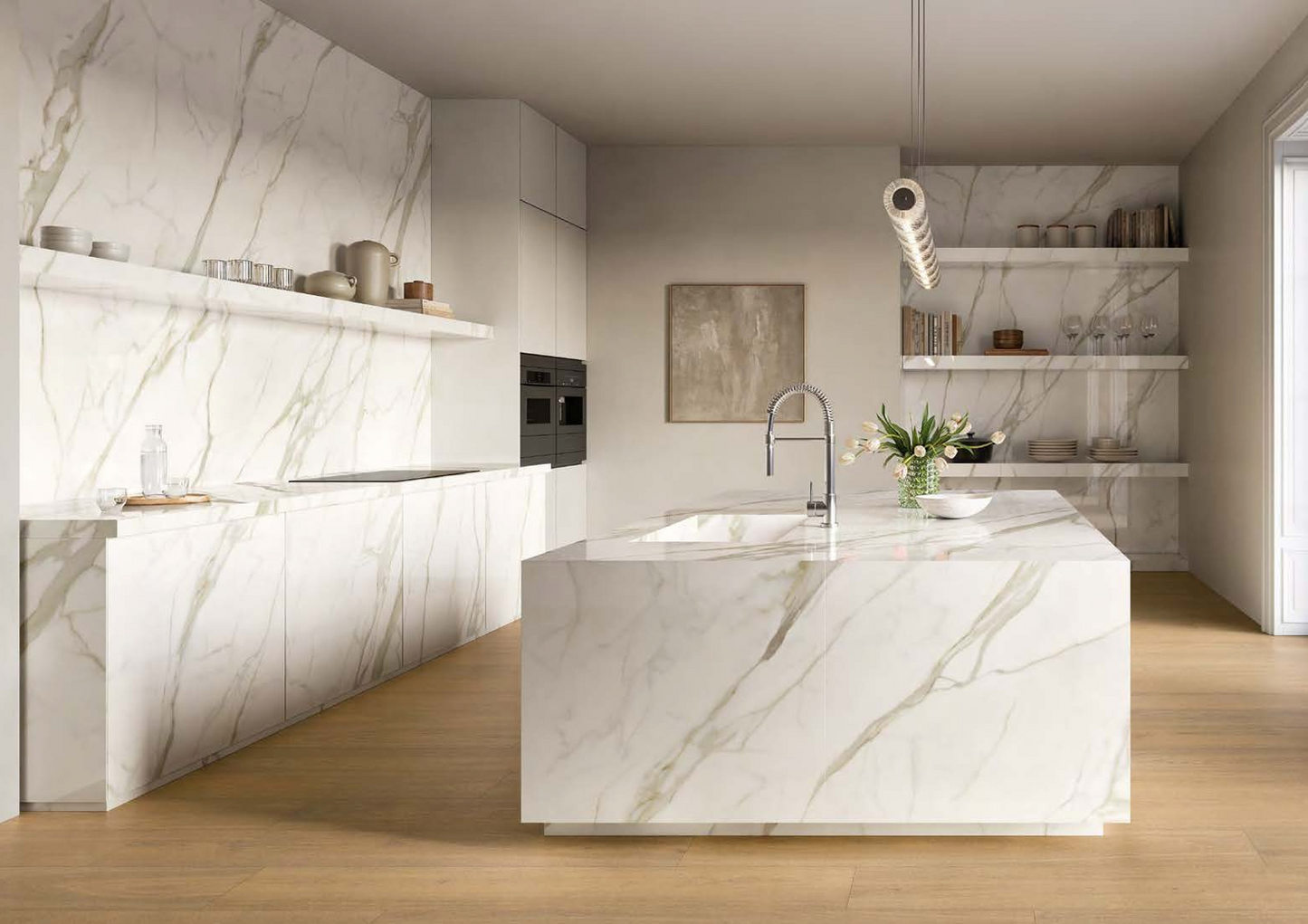 Marble Touch Calacatta Top Marble Look Porcelain Look Tile