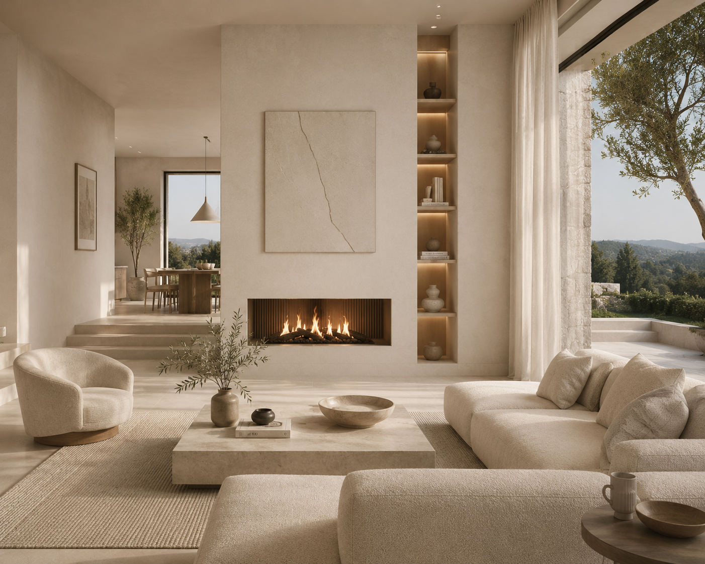 Mythe Cream Natural Stone Porcelain Tile